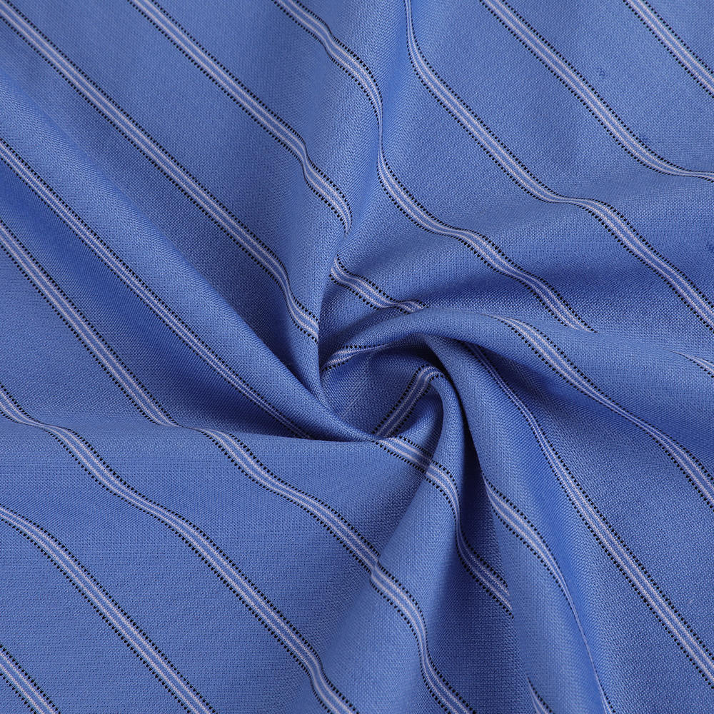 Sesam-point Easy-Care LA Ademend en comfortabel gestreepte katoenen-polyester Jacquard Shirt-stof