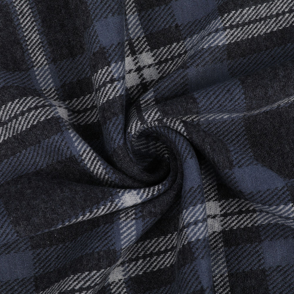 Dubbelzijdige Jacquard zachte en comfortabele wollen zijden plaid gebreide stof